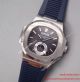 Japan Grade Knockoff Patek Philippe Nautilus Annual Calendar White Dial Black Rubber Watch(5)_th.jpg